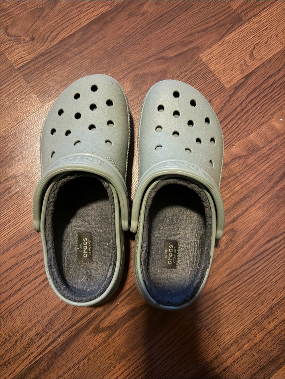 CROCS Classic Clog with Cozy Liner in Sage Green